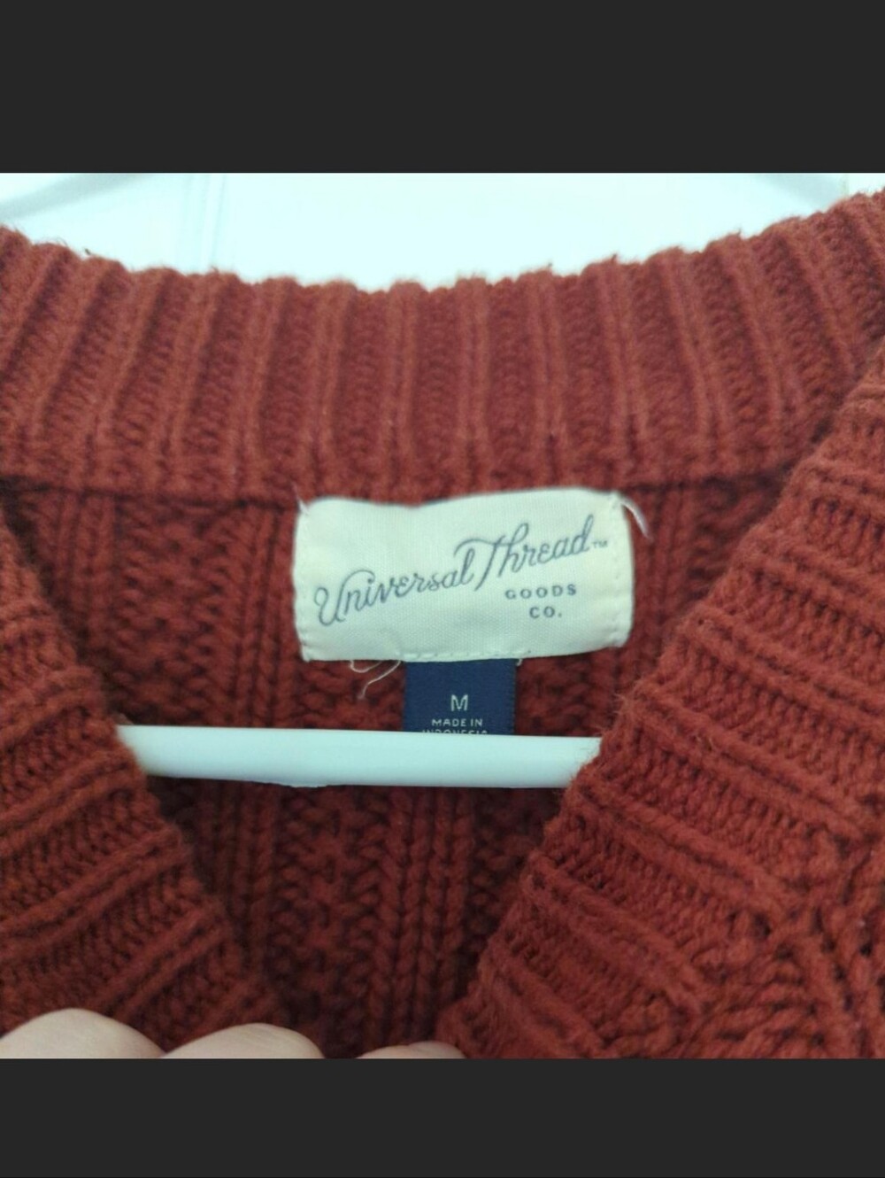 Universal Thread Cropped Ribbed Crewneck Sweater - Rust - Picture 3 of 4
